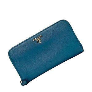 Prada Round Zipper Long Wallet Blue Cobalt 1 M0506 Wallet